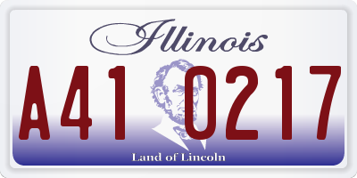 IL license plate A410217
