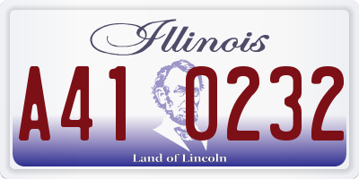IL license plate A410232