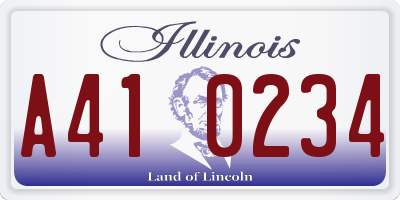 IL license plate A410234
