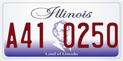 IL license plate A410250