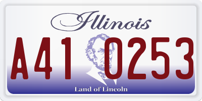 IL license plate A410253