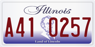 IL license plate A410257