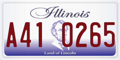 IL license plate A410265