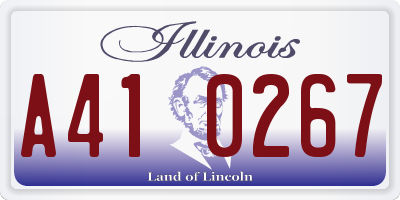 IL license plate A410267