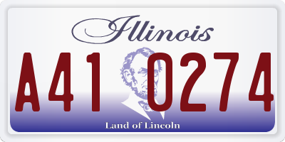 IL license plate A410274