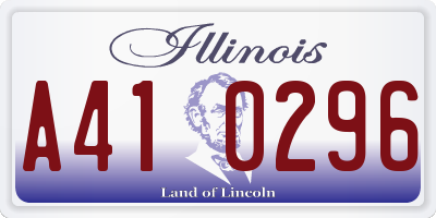 IL license plate A410296