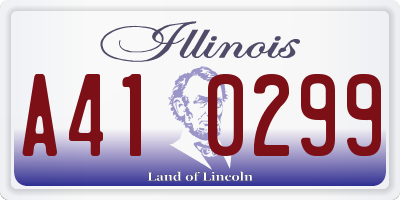 IL license plate A410299