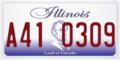 IL license plate A410309