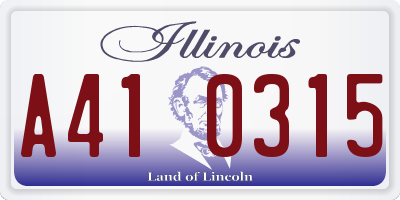 IL license plate A410315