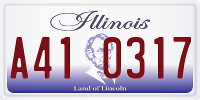 IL license plate A410317