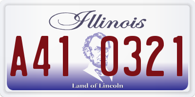 IL license plate A410321