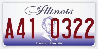 IL license plate A410322