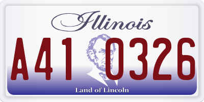 IL license plate A410326