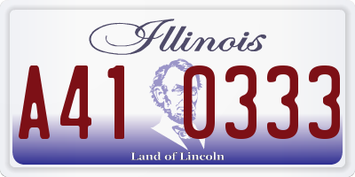IL license plate A410333