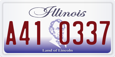 IL license plate A410337