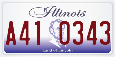IL license plate A410343