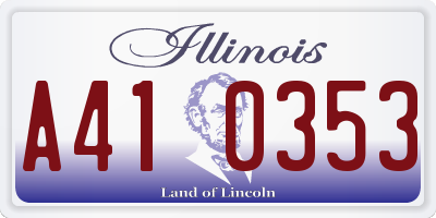 IL license plate A410353