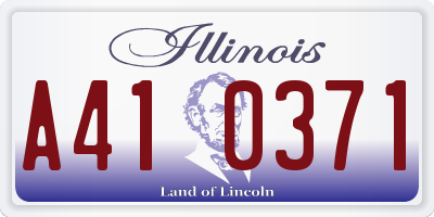 IL license plate A410371