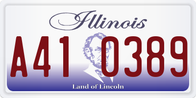 IL license plate A410389