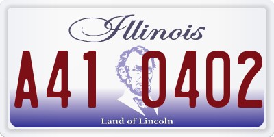 IL license plate A410402