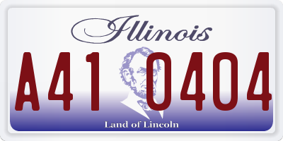 IL license plate A410404