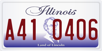 IL license plate A410406
