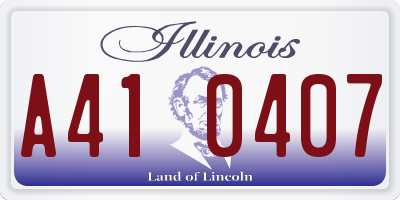 IL license plate A410407