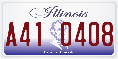 IL license plate A410408