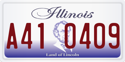 IL license plate A410409