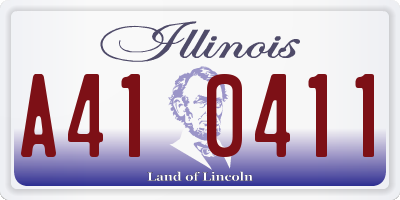 IL license plate A410411