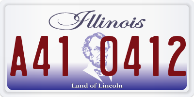 IL license plate A410412