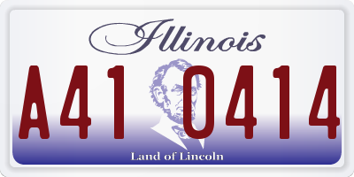 IL license plate A410414
