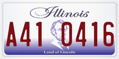 IL license plate A410416