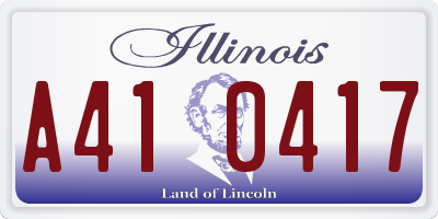 IL license plate A410417