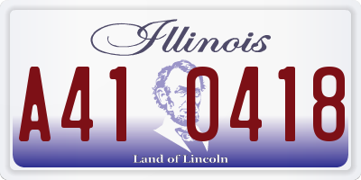 IL license plate A410418