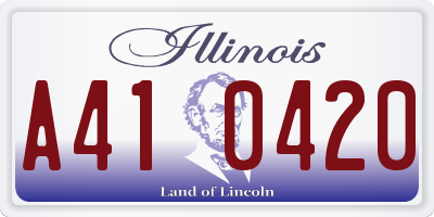 IL license plate A410420