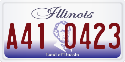 IL license plate A410423