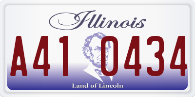 IL license plate A410434