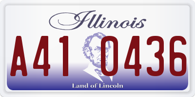 IL license plate A410436