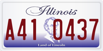 IL license plate A410437