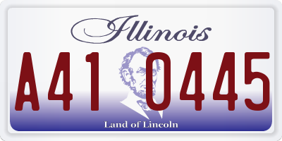 IL license plate A410445