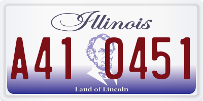 IL license plate A410451