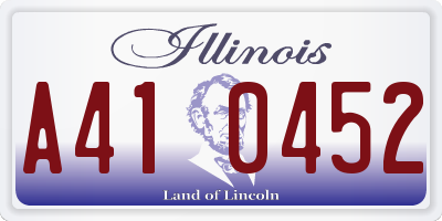 IL license plate A410452
