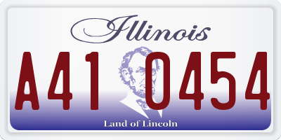IL license plate A410454