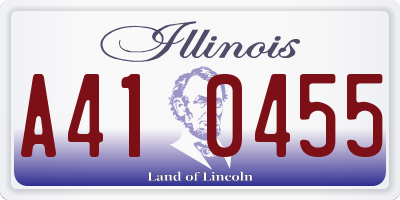 IL license plate A410455