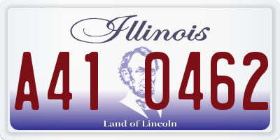 IL license plate A410462