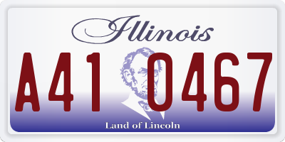 IL license plate A410467