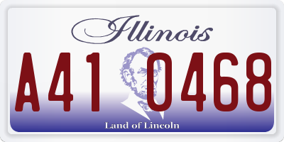 IL license plate A410468