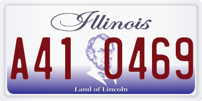 IL license plate A410469