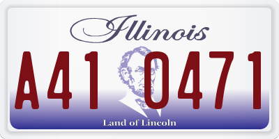 IL license plate A410471